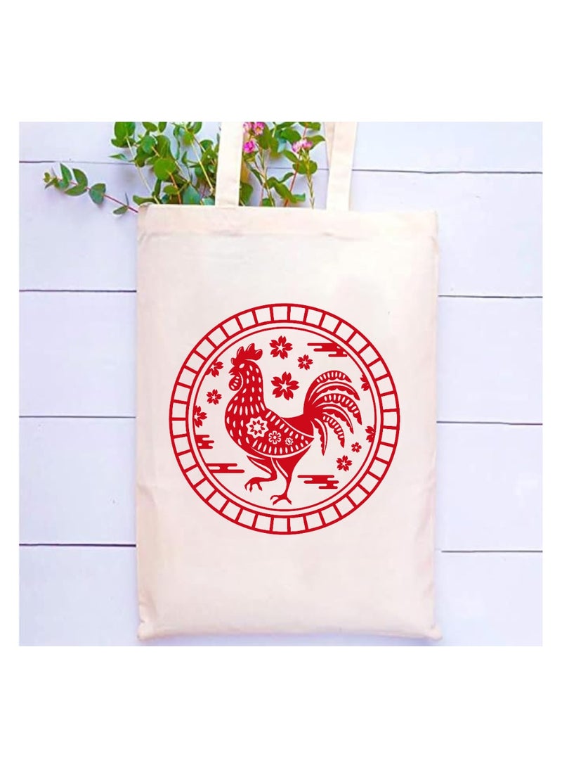PRINTSHOP4ME Chinese Zodiac Symbols Cotton Bag-Eco-Friendly Canvas Cotton Tote Bag With Printed For Women-Reusable  Bag,Party Gift Idea,Cotton Gift Bag-Perfect For School,Office - Image 5