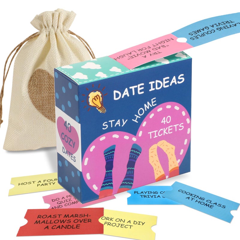JULEASEL 40 Couples Date Night Ideas Tickets for Him or Her Fun Coupons Date Ideas for Boyfriend Fianc Husband NewlywedsRomantic Gifts for Valentine Birthday Anniversary Stay Home - Image 3