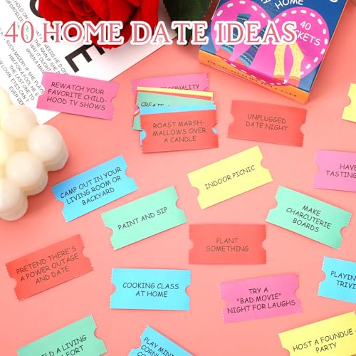 JULEASEL 40 Couples Date Night Ideas Tickets for Him or Her Fun Coupons Date Ideas for Boyfriend Fianc Husband NewlywedsRomantic Gifts for Valentine Birthday Anniversary Stay Home - Image 5