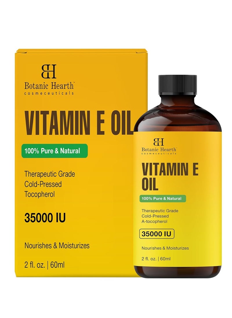 Botanic Hearth Botanic Hearth Vitamin E Oil | 100% Pure and Natural oil for Growth of Nails, Hair, Eyebrows & Eyelashes | 35,000 IU | Hair & Body Oil with Eyebrow & Eyelash Brush| 2 Fl Oz  - Image 2