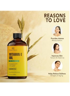 Botanic Hearth Botanic Hearth Vitamin E Oil | 100% Pure and Natural oil for Growth of Nails, Hair, Eyebrows & Eyelashes | 35,000 IU | Hair & Body Oil with Eyebrow & Eyelash Brush| 2 Fl Oz  - Image 4