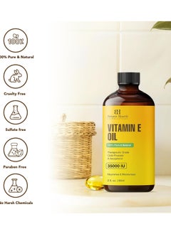 Botanic Hearth Botanic Hearth Vitamin E Oil | 100% Pure and Natural oil for Growth of Nails, Hair, Eyebrows & Eyelashes | 35,000 IU | Hair & Body Oil with Eyebrow & Eyelash Brush| 2 Fl Oz  - Image 5