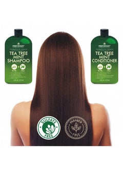 First Botany Tea Tree Mint Shampoo and Conditioner - Pure Tea Tree Oil & Peppermint Oil - Fights Hair Loss, Promotes Hair Growth, Fights Dandruff, Lice & Itchy Scalp - for Men and Women Sulfate Free - 16 fl oz x 2  - Image 4
