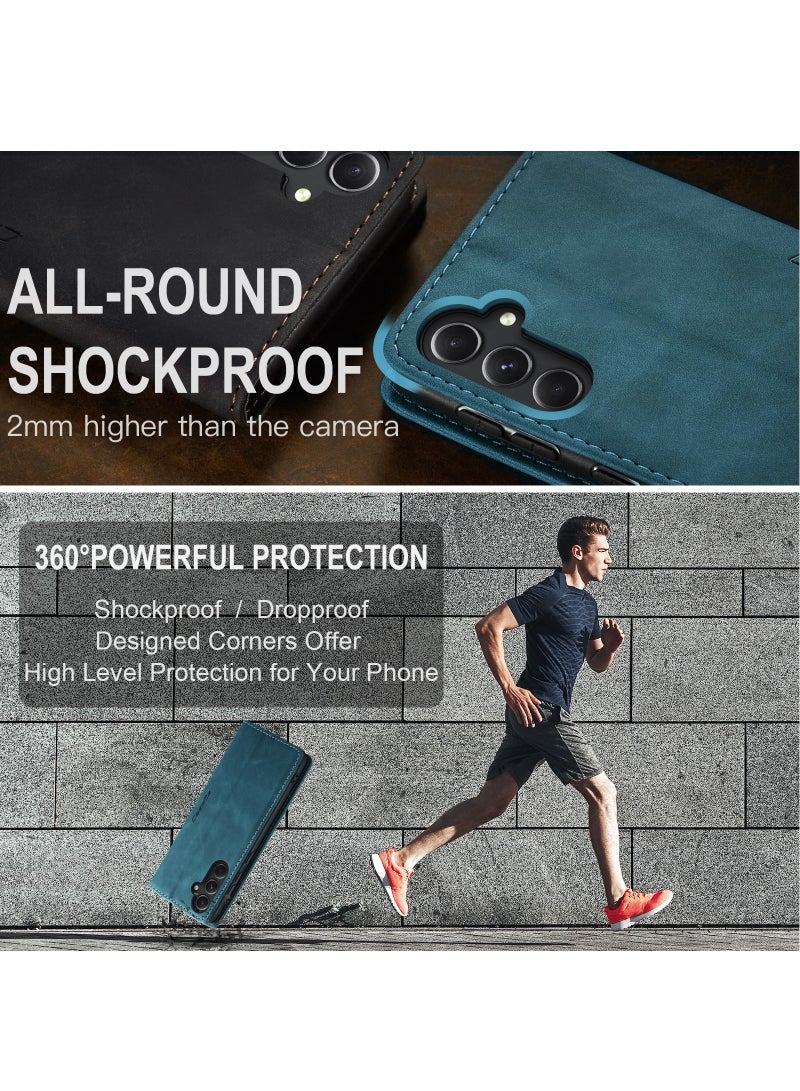 CaseMe For Samsung Galaxy S23 FE Cover,  Magnetic Adsorption Full Body Shockproof Protective Flip Cover, PU Leather Hidden Stand Mobile Phone Case - Image 5