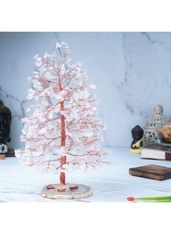 Crocon Clear Quartz Crystal Tree Of Life Geode Agate Slice Base Chakra Tree For Positive Energy Handmade Gemstone Tree Luck Feng Shui Decor Copper Wire Money Bonsai Healing Stones Spiritual Gift  - Image 5