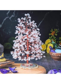 Crocon Clear Quartz Crystal Tree Of Life Geode Agate Slice Base Chakra Tree For Positive Energy Handmade Gemstone Tree Luck Feng Shui Decor Copper Wire Money Bonsai Healing Stones Spiritual Gift  - Image 2