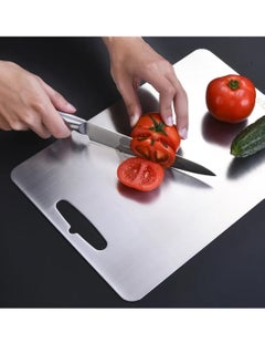 Golden Apple Market Heavy Duty 304 Stainless Steel Cutting Board for Kitchen Double-Sided Non-Slip Chopping Board for Meat Vegetables Fruit and Cheese Easy to Clean Scratch Resistant Mold-Proof Perfect for Home Cooking(40*30*0.2)  - Image 5
