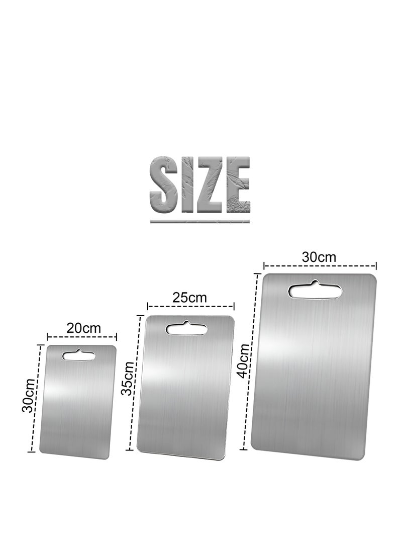 Golden Apple Market - Heavy Duty 304 Stainless Steel Cutting Board for Kitchen Double-Sided Non-Slip Chopping Board for Meat Vegetables Fruit and Cheese Easy to Clean Scratch Resistant Mold-Proof Perfect for Home Cooking(40*30*0.2) - Image 1