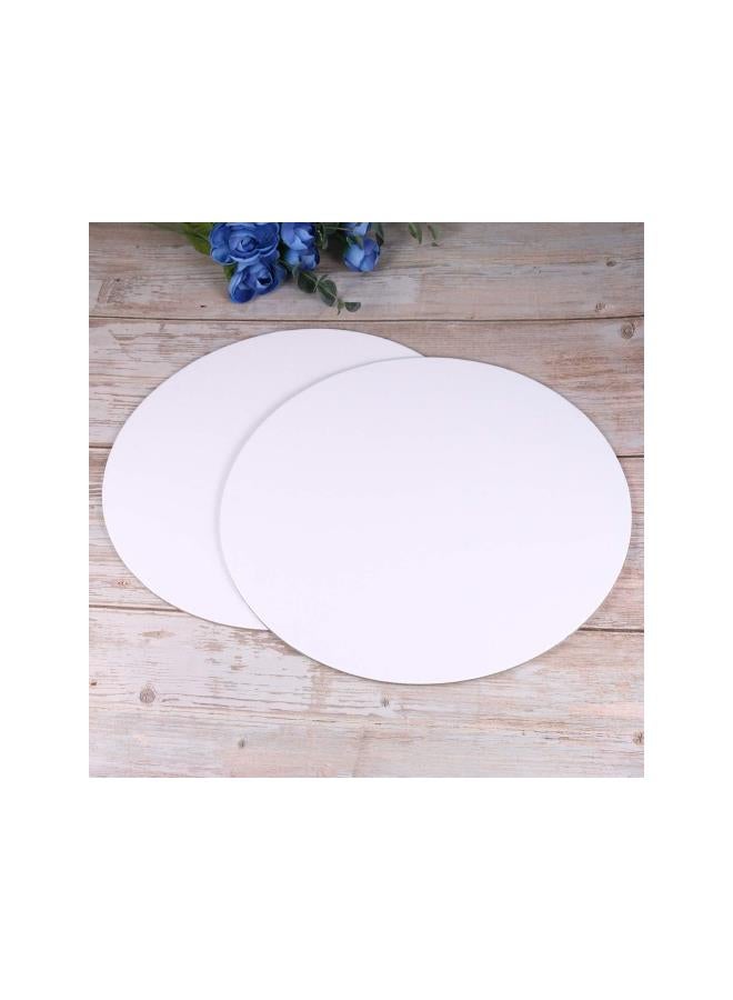 WYBOT 6PCS 20CM Round Canvas Drawing Board Premium Art Painting Board Artist Round Shape Canvas Board Oil Paint Canvas Sketchpad canvases for Painting Art canvases for Painting(White - Image 2