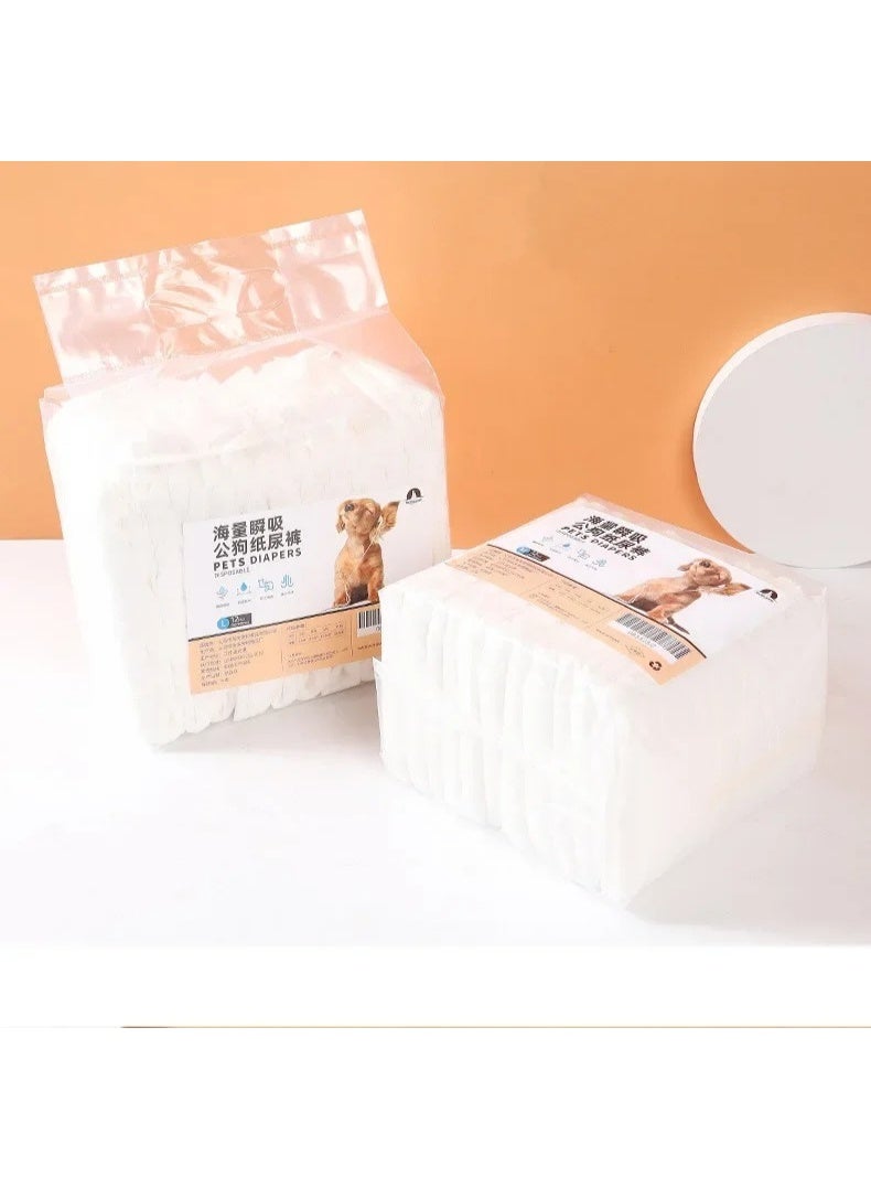Meetion Ultra Thin Quick Dry Leakproof Breathable Pet Diapers for Puppies, Disposable Sanitary Pants (XLarge,12pcs) - Image 2