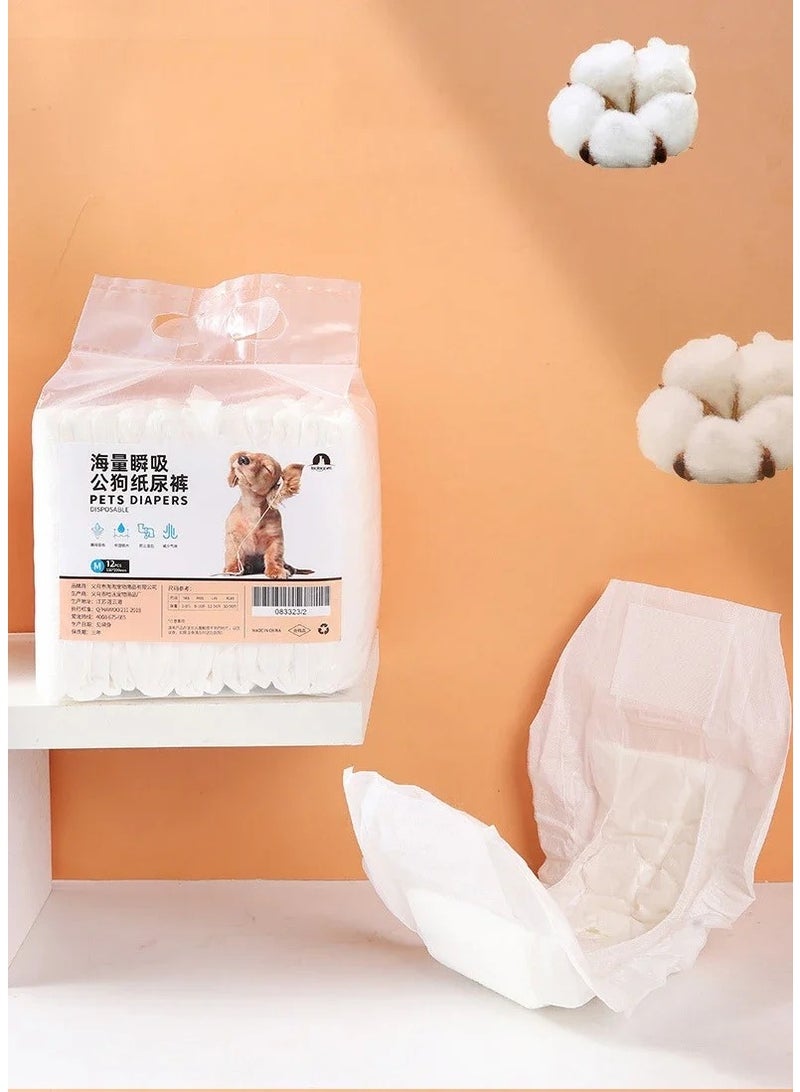 Meetion Ultra Thin Quick Dry Leakproof Breathable Pet Diapers for Puppies, Disposable Sanitary Pants (XLarge,12pcs) - Image 1