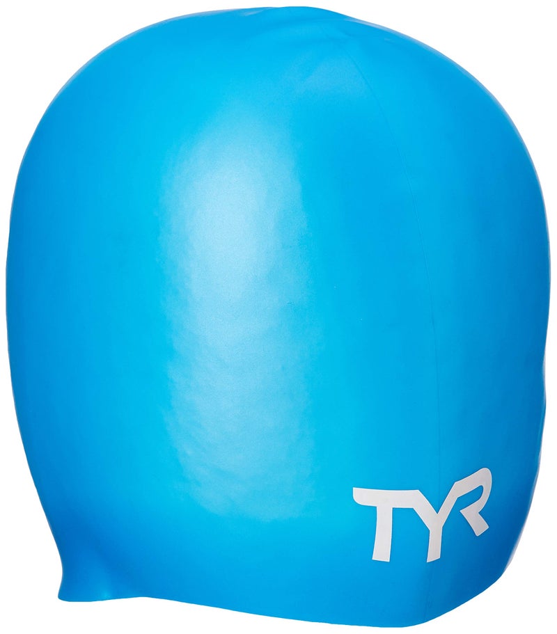 Tyr Long Hair Wrinkle-Free Silicone Swim Cap  Blue