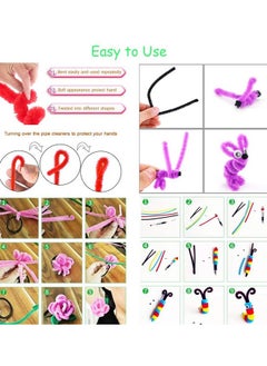 Asian Hobby Crafts Asian Hobby Crafts Kids Pom Pom Crafts Kit with 50X Pipe Cleaners,Googly Eyes,Pompom Balls,Ice Cream Sticks,Color Feathers for DIY Art&Crafts Projects  - Image 4