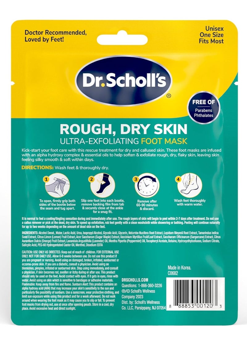 Dr. Scholl's Dr. Scholl's Rough, Dry Skin Ultra Exfoliating Foot Peeling Mask, 3 Pairs Moisturizing Socks Gently Peels and Softens, with Urea, Dry Skin Callus Remover for Feet  - Image 2