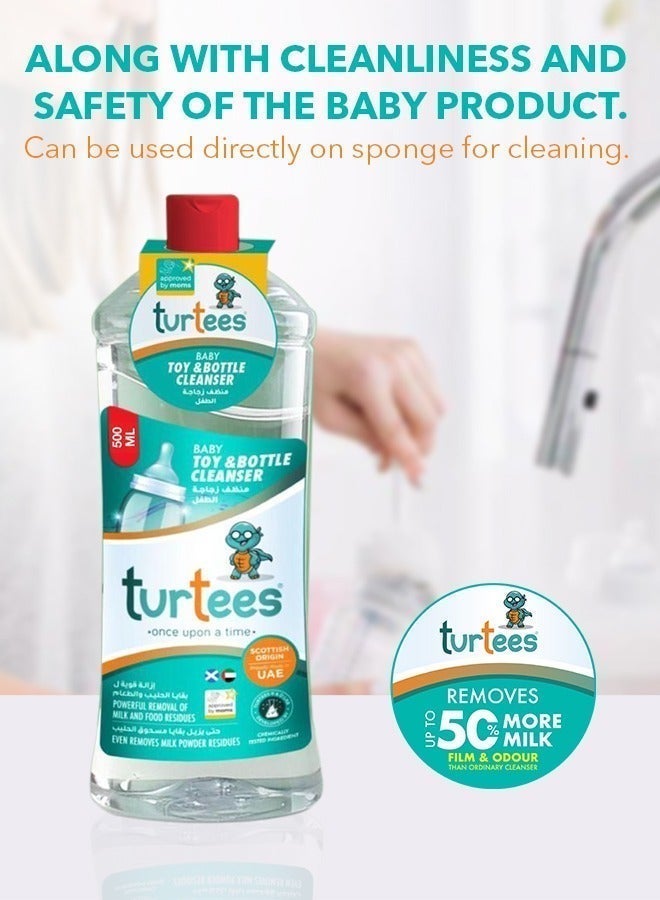 Turtees Baby Toy & Bottle Cleanser Pack of 3 (500ml x 3) – Gentle & Safe Liquid for Baby Bottles, Nipples, Toys & Feeding Accessories – Removes Milk Residue, Alcohol & Colour Free - Image 2