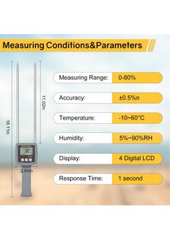 KASTWAVE TK100H Portable Hay Moisture Tester, Precise & Fast Measurements Hay Moisture Meter With Probe, Moisture Meter Probe for Hay, Froage Grass, Leymus Chinensis, Alfalfa and Other Hays  - Image 2
