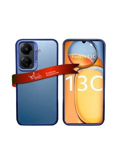 دبليو تيك غطاء حماية للكاميرا مصنوع من السيليكون مع شفاة خلفية شفافة مرتفعة لهاتف Xiaomi Redmi 13C 4G 2023 / Xiaomi Poco C65 4G 2023 أزرق  - Image 1
