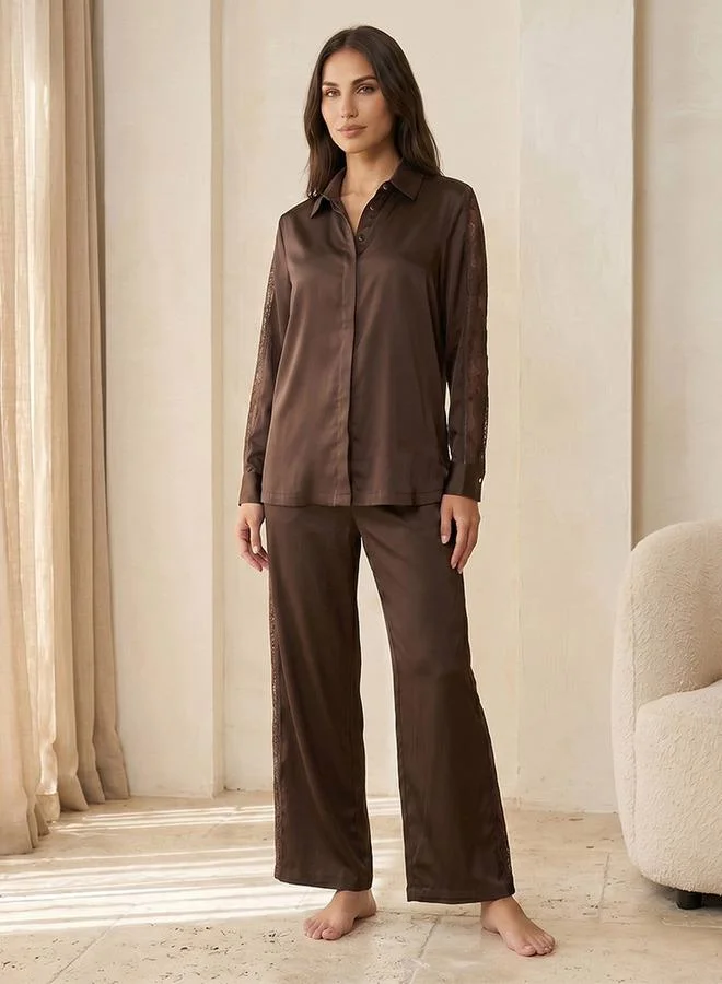 سبلاش فيڤ Satin Lace Pyjama