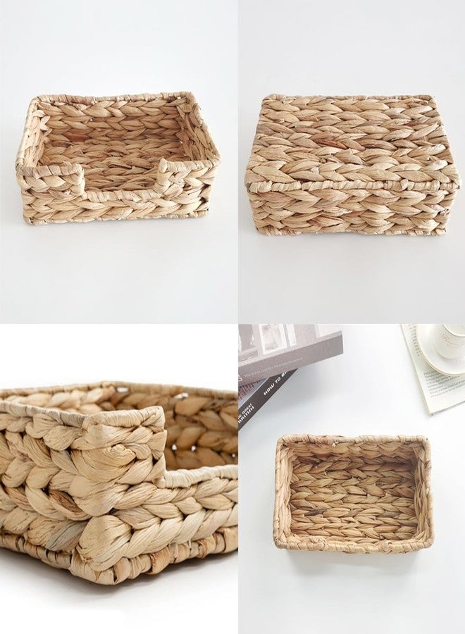 Cangfort Water Hyacinth Napkin Holder, Rattan Napkin Holder for Tables, 1 PCS Napkin Basket Decorative Wicker Napkin Tray for Kitchen, Bathroom, Living Room(Rectangle, Size 9.44"/24CMx5.11"/13CMx2.75"/7CM) - Image 3