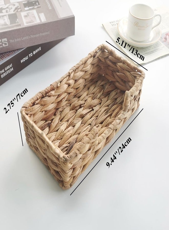 Cangfort Water Hyacinth Napkin Holder, Rattan Napkin Holder for Tables, 1 PCS Napkin Basket Decorative Wicker Napkin Tray for Kitchen, Bathroom, Living Room(Rectangle, Size 9.44"/24CMx5.11"/13CMx2.75"/7CM) - Image 4