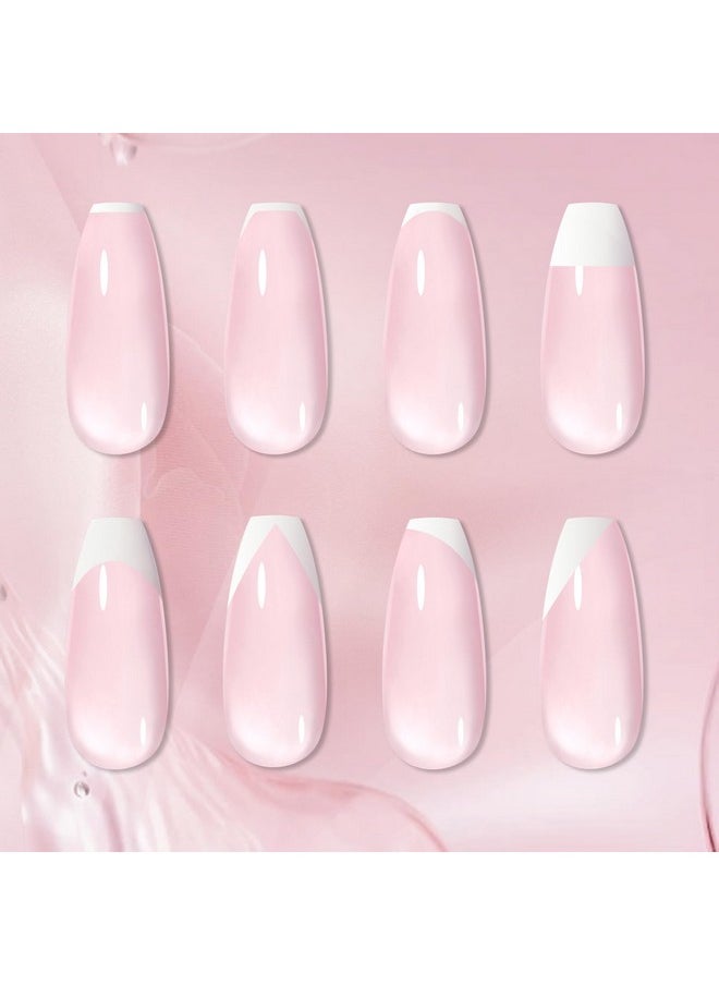 Born Pretty - Born Pretty French Manicure Kit,Nail Stamper and 2Pcs Gel Nail Polish,Include Jelly Milky Pink White Colors for French Tip - Image 1