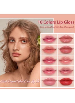 Charm Kiss 10 Colors Lip Tint Stain Mini Liquid Lipstick Set, Korean Lip Gloss Moisturizing Natural, Multi-Use Lip and Cheek Tint, Non-Stick CupWaterproof, Lightweight, High Pigment, Long-Lasting, Vivid Color  - Image 3