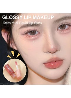Charm Kiss 10 Colors Lip Tint Stain Mini Liquid Lipstick Set, Korean Lip Gloss Moisturizing Natural, Multi-Use Lip and Cheek Tint, Non-Stick CupWaterproof, Lightweight, High Pigment, Long-Lasting, Vivid Color  - Image 5