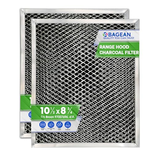 Bagean Stove Hood Vent Filter 10.5" x 8.8" 41F 97007696 Fit's Nutone & Broan Range Hood Filter Replacement for Ductless Exhaust Fan - Mesh Screen Filters Grease & Carbon Freshens Kitchen Oven Air (2-Pack) - Image 1