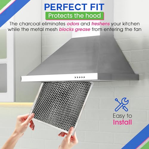 Bagean Stove Hood Vent Filter 10.5" x 8.8" 41F 97007696 Fit's Nutone & Broan Range Hood Filter Replacement for Ductless Exhaust Fan - Mesh Screen Filters Grease & Carbon Freshens Kitchen Oven Air (2-Pack) - Image 5