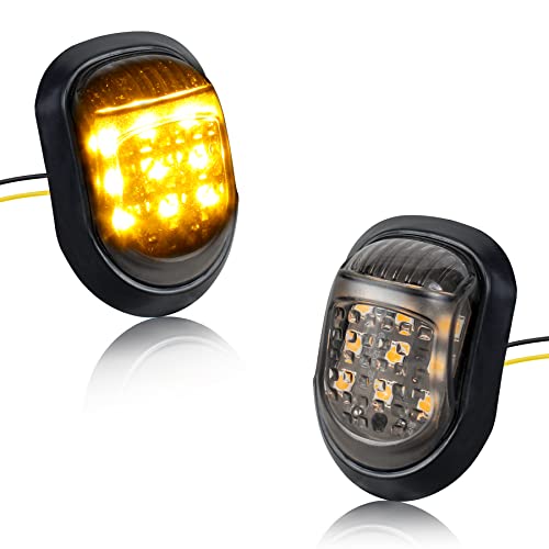 QUASCO Flush Mount Motorcycle Turn Signals Smoked LED Lights Universal 10mm Blinkers Compatible with BMW Honda Suzuki Yamaha, Amber - Image 1