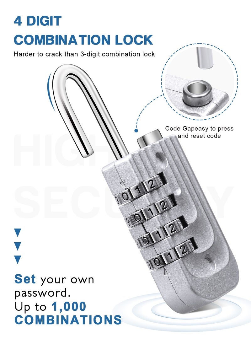 HomarKet 4 Pack Combination Lock 4 Digit Locker Lock Outdoor Waterproof Padlock for School Gym Locker, Sports Locker, Fence, Toolbox, Gate, Case, Hasp Storage,Luggage Suitcase  - Image 2