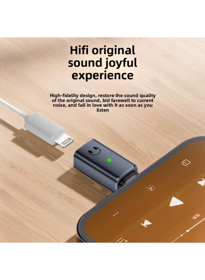 Suitable For IPhone15 Mobile Phone Audio Adapter Lightning To Type-c Conversion Headphone Adapter-Interface Form:C Male To Apple Earphones Special Gray - Image 3