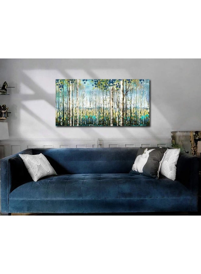 Pogusmavi Glass Surface Wall Art Decor Canvas Painting 20x40inch Multi - Image 4