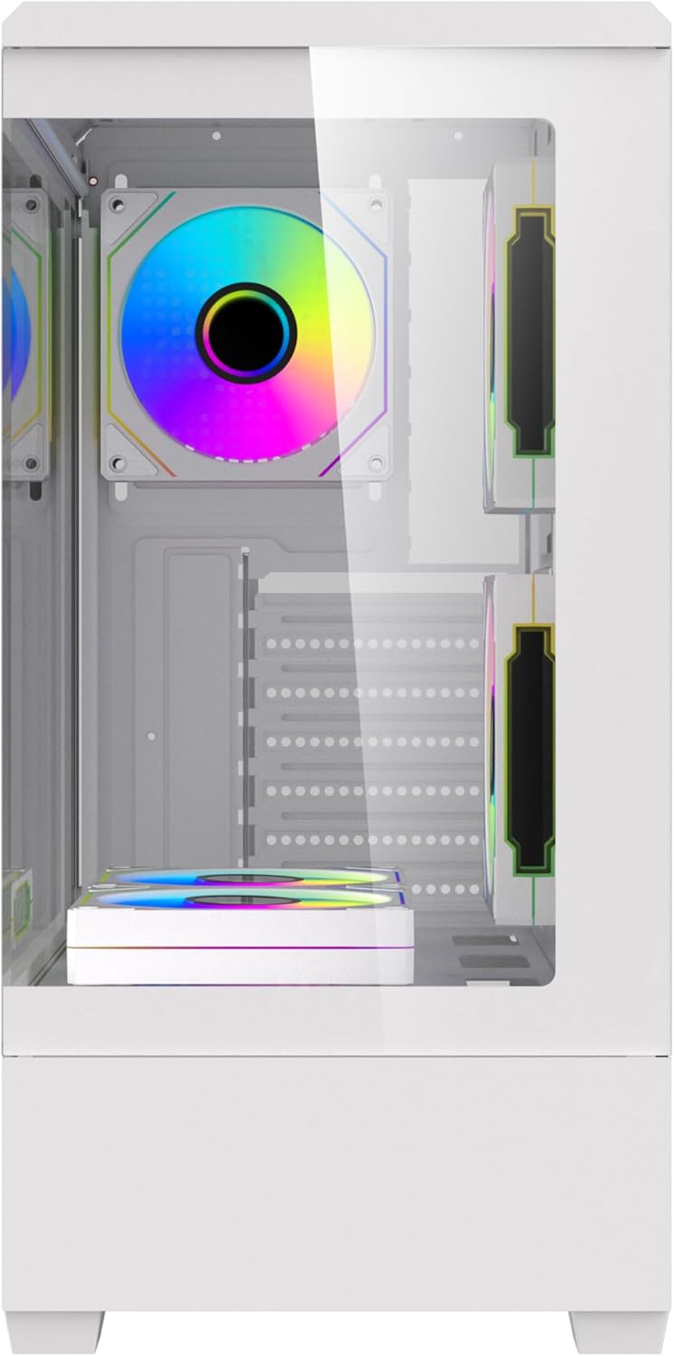 دارك فلاش علبة كمبيوتر من نوع darkFlash C365 E-ATX Mid Tower، زجاج مزدوج مقسّى بزاوية رؤية بانورامية 270 درجة، تدعم اللوحات الأم E-ATX/ATX/M-ATX، حتى 7 مراوح، مشعاع 240 مم، بطاقة رسوميات 330 مم، منفذ USB 3.0 أمامي – أبيض - Image 5