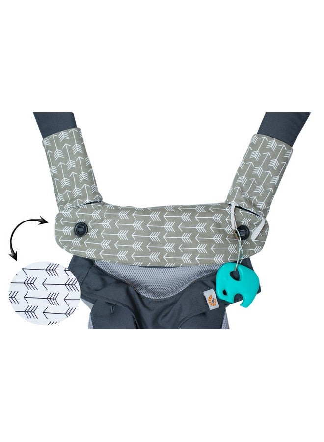 Mila Millie Premium Drool And Teething Reversible Cotton Pad Fits Ergobaby Four Position 360 And Most Baby Carrier Arrow Design Hypoallergenic By Mila Millie (Gray Arrow) - Image 1