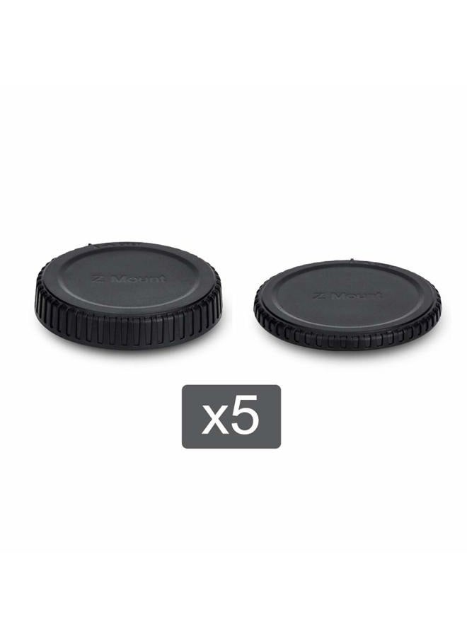 JJC Rear Lens Cap & Body Cap Cover for Nikon Z Mount Camera Z30 Z50 Z5 Z6 Z6 II Z6 III Z7 Z7 II Z9 Z fc Replace LF-N1 Lens Cap & BF-N1 Body Cap -5 Packs - Image 2