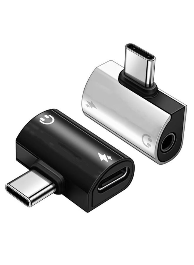 Suitable For Type-c Mobile Phone 2-in -1 Adapter 60W Super Fast Charge Call DAC Digital Mini Converter-Interface Form:Super Fast Charge 60w Two-in-one 【silver】 - Image 5