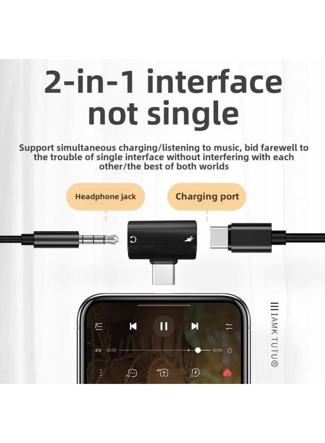 Suitable For Type-c Mobile Phone 2-in -1 Adapter 60W Super Fast Charge Call DAC Digital Mini Converter-Interface Form:Super Fast Charge 60w Two-in-one 【silver】 - Image 2