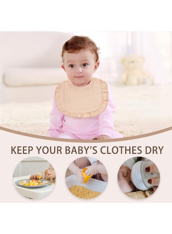 duludulu 6 Pack Muslin Baby Bibs for Baby Girls, Muslin Bibs Drool Bandana Bibs (Sweet Pink) - Image 5