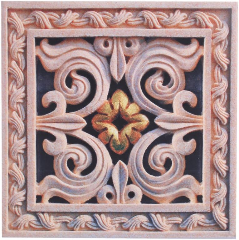 klarako Tile Stickers, 10Pcs Self Adhesive PVC Tile Floor Wall Stickers 3D Decal for Home Decor 12CM*12CM (# 03) - Image 1