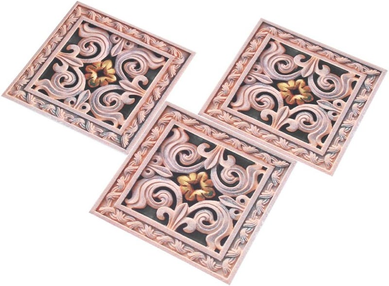klarako Tile Stickers, 10Pcs Self Adhesive PVC Tile Floor Wall Stickers 3D Decal for Home Decor 12CM*12CM (# 03) - Image 5
