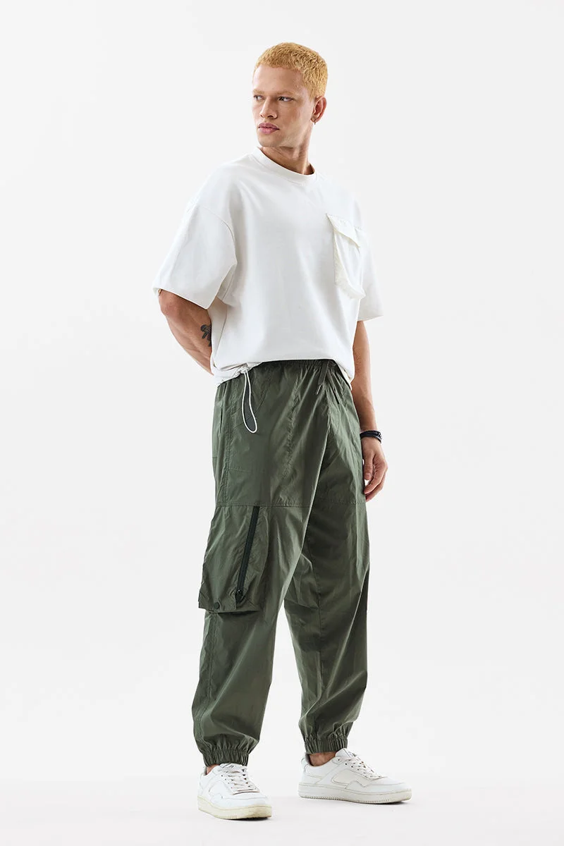 Snitch Green Loose Fit Cargo Pants for Men | Best Price UAE