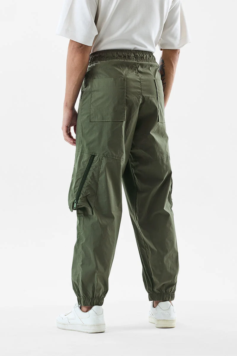 Snitch Green Loose Fit Cargo Pants for Men | Best Price UAE