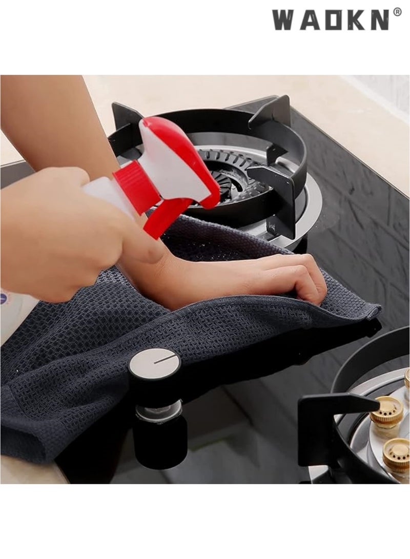 WAOKN 4-Piece Cotton Waffle Weave Kitchen Dish Cloths & Tea Towels Set - Ultra-Soft, Super Absorbent, & Rapid Drying for Everyday Use（34x34CM，Grey） - Image 5