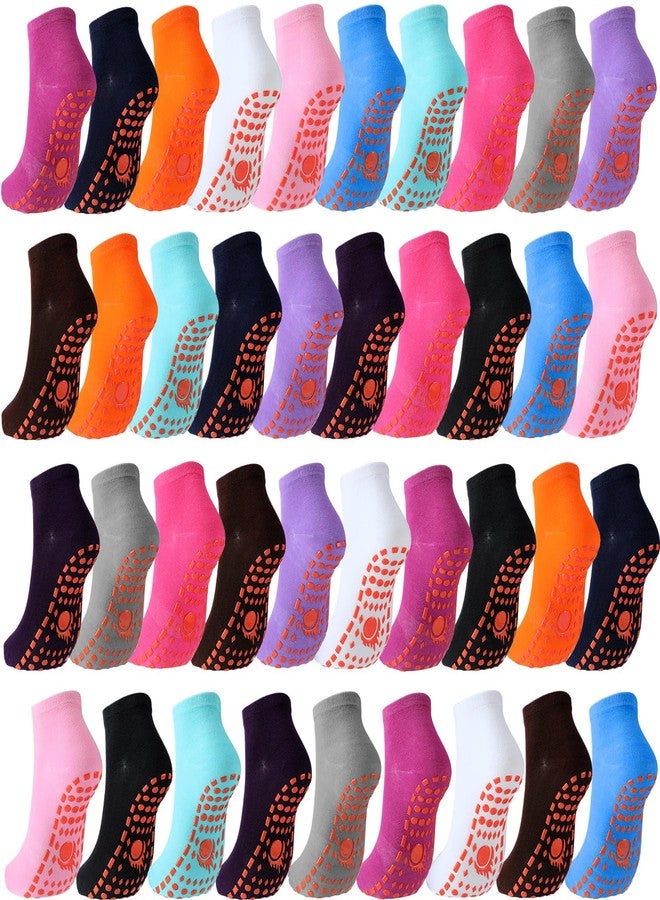 Hercicy 39 Pairs Grips Socks for Women Men Non Slip Anti Skid Pilates Yoga Socks for Adults Bulk Hospital Yoga Barre - Image 1
