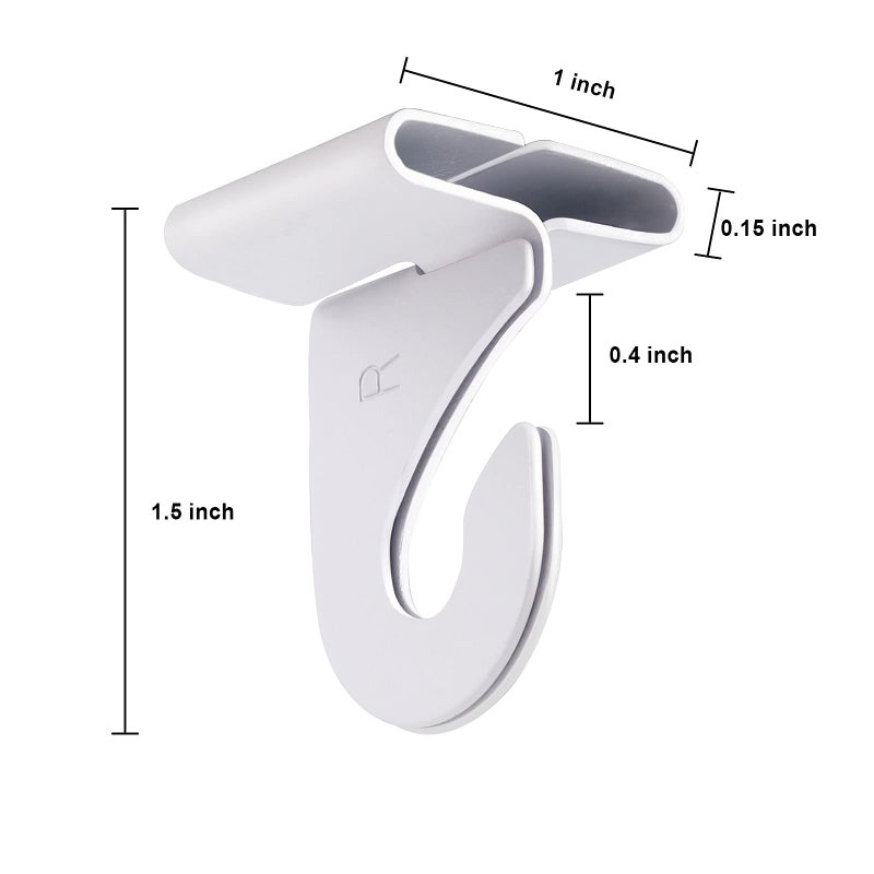 Gansita 12 Pair Drop Ceiling Hooks  T-Bar Track Clip Suspended Ceiling Hooks White Heavy Duty Ceiling Hooks For Hanging Plants & Decorations  Metal T-Bar Hooks For Suspended Drop Ceiling Tiles - Image 2