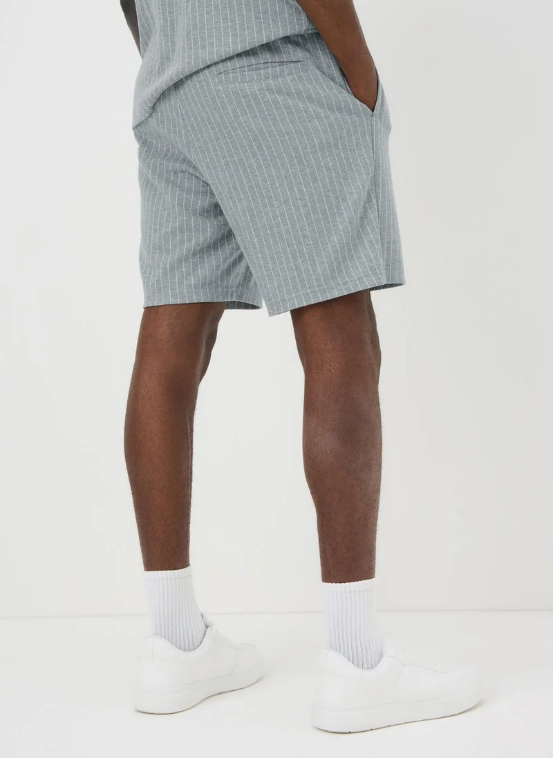 Matalan Grey Grey Pinstripe Co Ord Shorts for Men | Best Price UAE