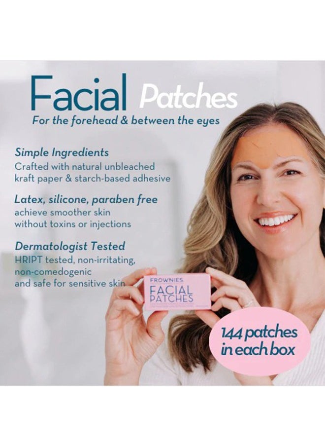 Frownies - The Original Wrinkle Patch, Facial Patches, Hypoallergenic Facial Patches to Smooth & Soften, Corners of Eyes and Mouth, for Overnight Use, 144 Patches - Image 1