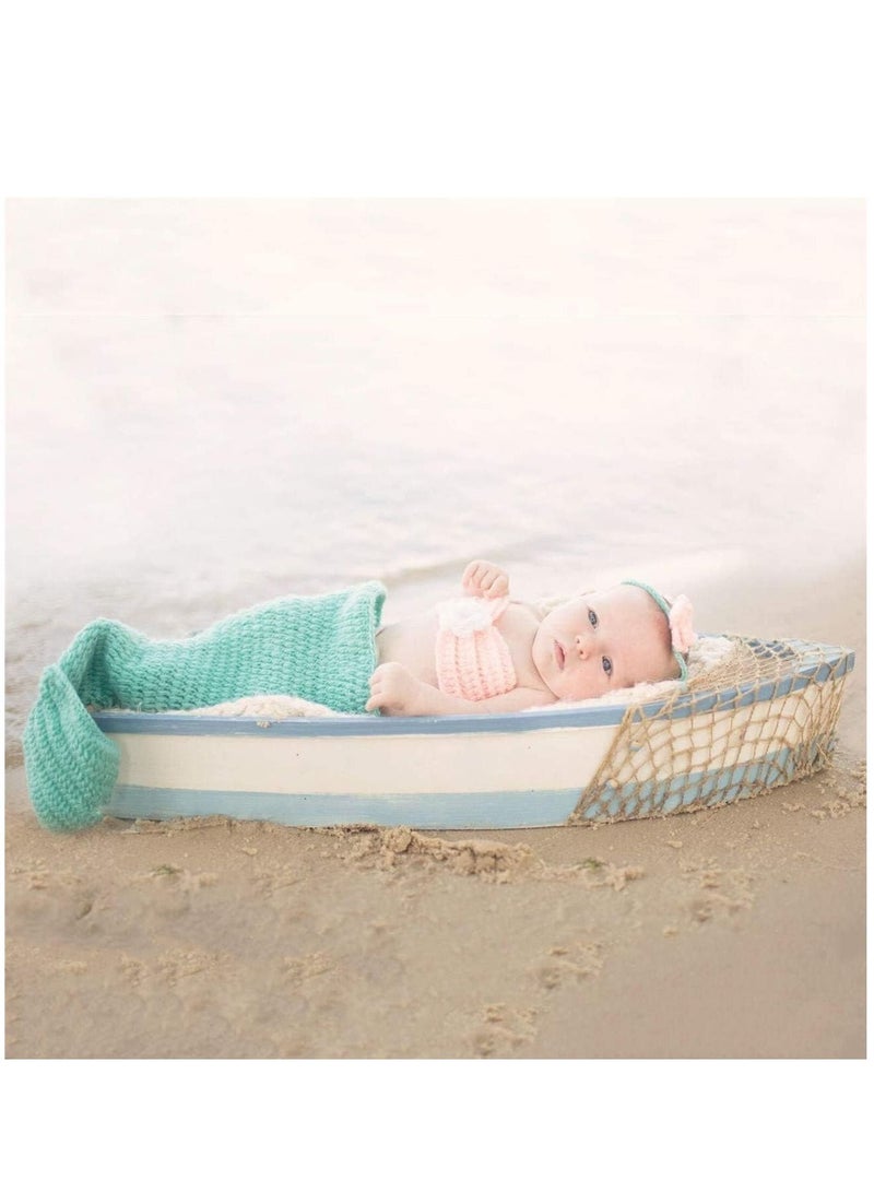 3 أجهزة كمبيوتر شخصى مجموعة تصوير الأطفال حديثي الولادة الدعائم فتيات الصبية الرضع التصوير الفوتوغرافي بطانية التقميط حقيبة ديي تمتد محبوك حقيبة وحزام الرأس تموج حقيبة التصوير الدعائم الملابس والاكسسو - Image 3