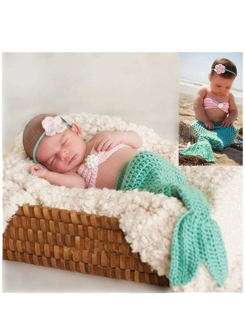 3 أجهزة كمبيوتر شخصى مجموعة تصوير الأطفال حديثي الولادة الدعائم فتيات الصبية الرضع التصوير الفوتوغرافي بطانية التقميط حقيبة ديي تمتد محبوك حقيبة وحزام الرأس تموج حقيبة التصوير الدعائم الملابس والاكسسو - Image 1